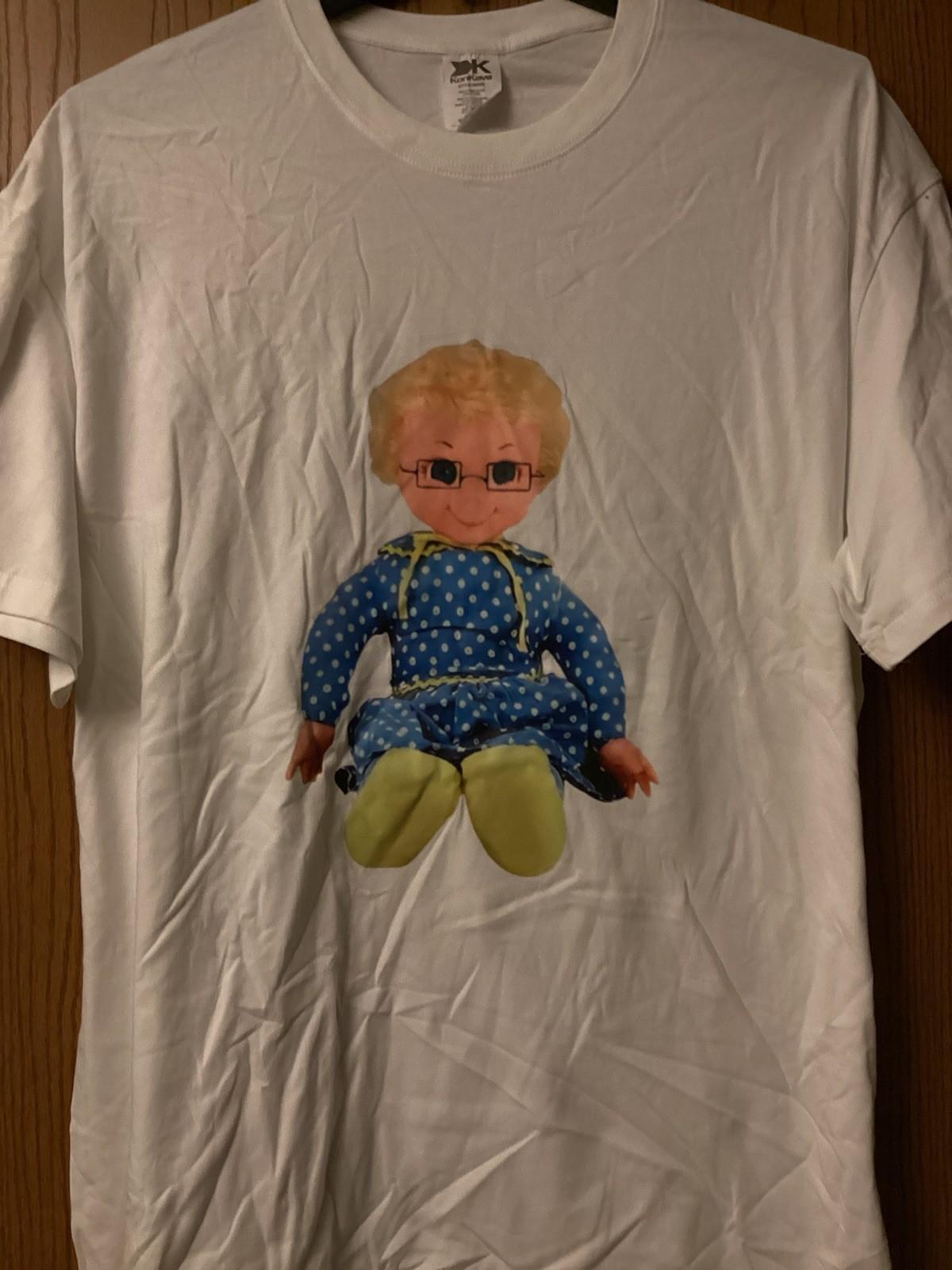 Mrs. Beasley - Mrs. Beasley Vintage Doll Image - White Shirt - Ladies - 3XL S