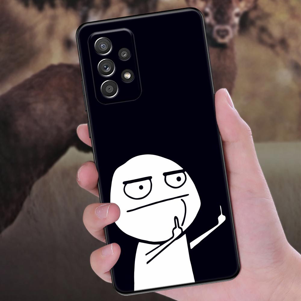 Funny Man Middle Finger Phone Cover Galaxy A53 5G Case For Samsung A54 A52 A52S A51 A71 A73 A72 A41 A42 A91 A32 A33 Black Cases