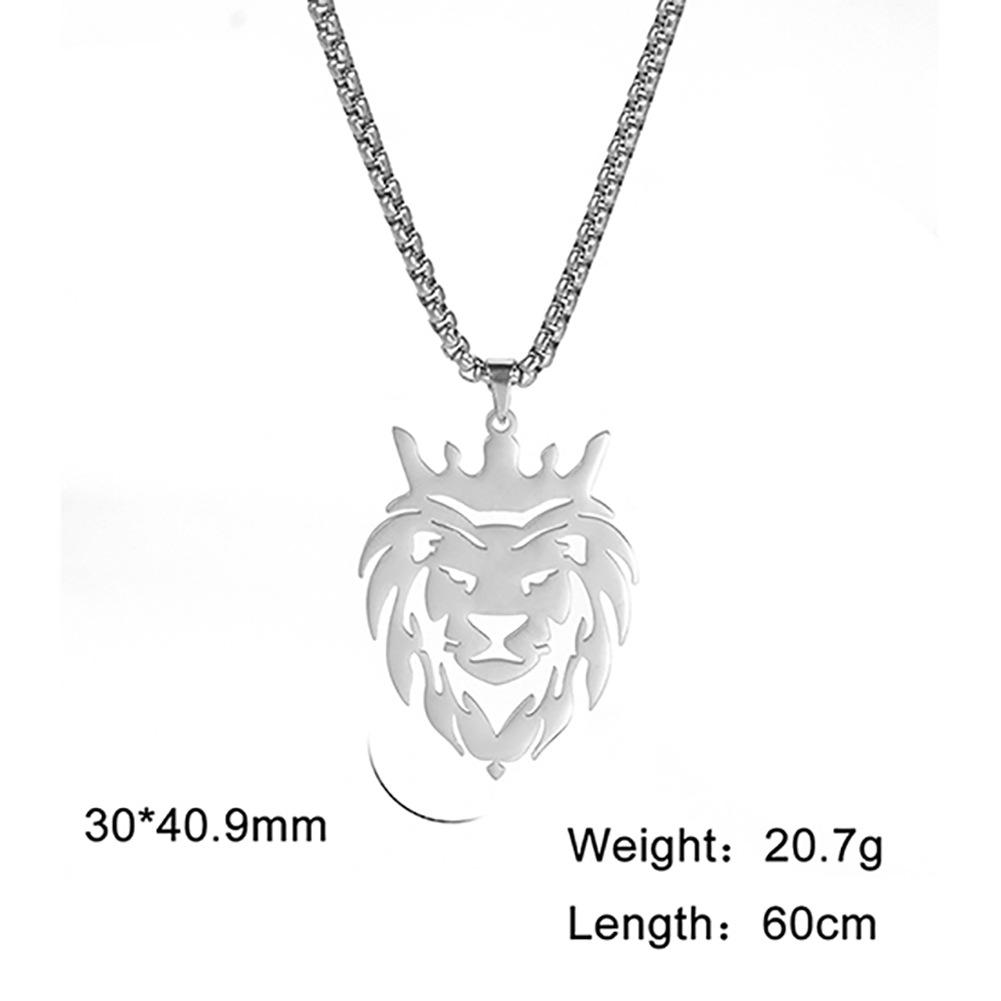 Trendy Fashion Gold Lion Head Pendant Necklace Hollow Out Design Bold Statement Jewelry
