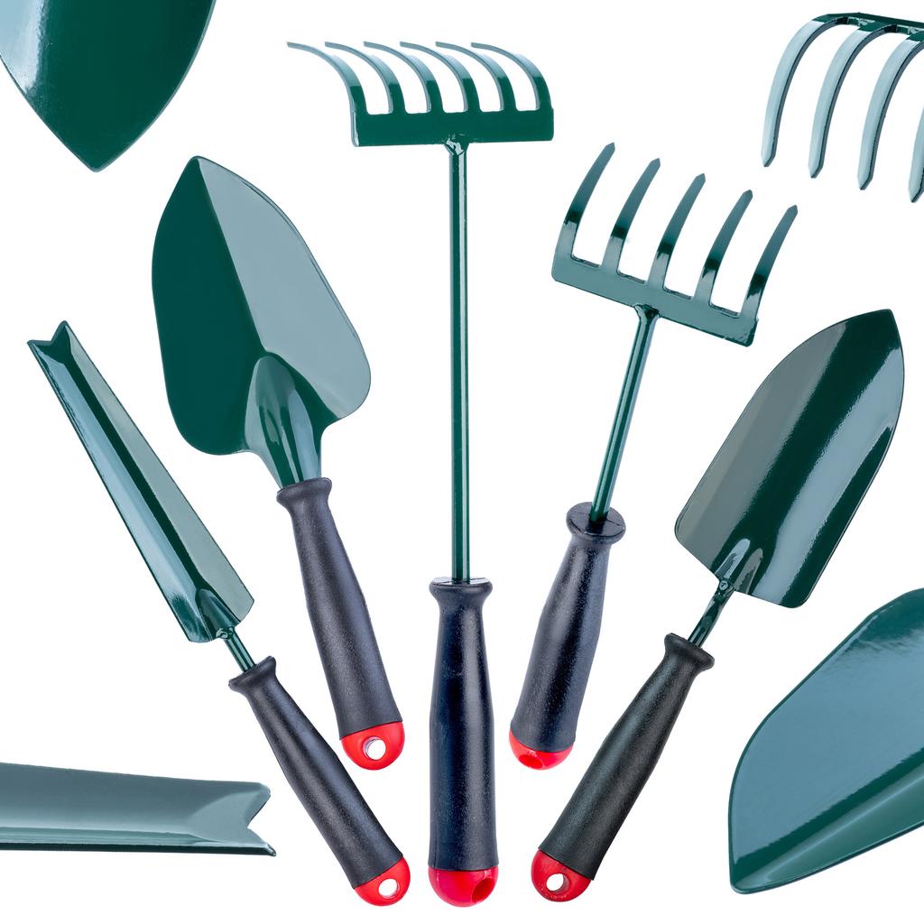 KADAX Set de Unelte de Grădină 5 în 1 Lopată Greblă Săpăligă Gheare Diblu