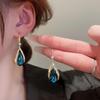 Korean Crystal Teardrop Earrings with Luxury Ear Hooks