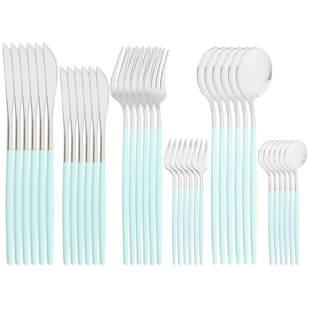 Černé zlato 36ks/6set Sada nádobí Dezertní nůž Nerezové příbory Večeře Lžíce Vidlička Čajová lžička Příbory Sada nádobí