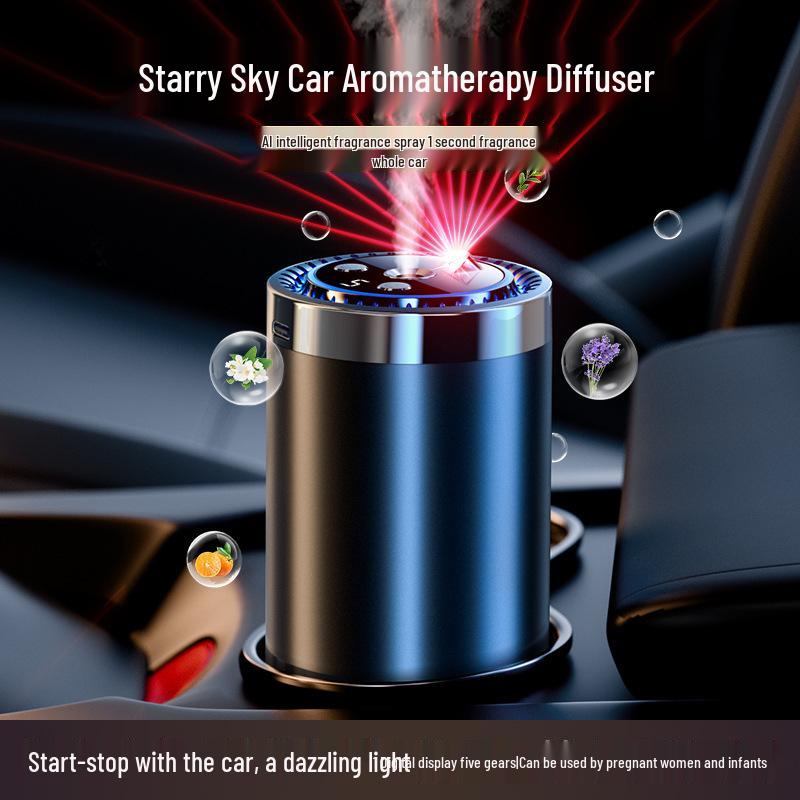 Starry Sky Car Air Freshener: Smart Spray Fragrance Machine & Humidifier for Interior Deodorization, Light Perfume.