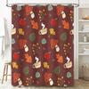 Colorful autumn leaves shower curtain decor bathroom accessory waterproof liner floral pattern home textile design art wall hang