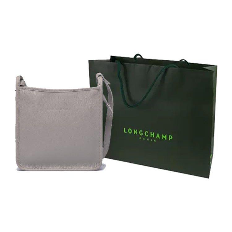 Longchamp Le Foulonné 20 Leather Zipper Shoulder Crossbody Bag Small Women Bags Dove-Gray 10138021P55