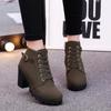 Women Pumps Boots High Quality Lace-up European New Spring Winter Ladies Shoes PU High Heels Boots Fast Delivery Platform Boots