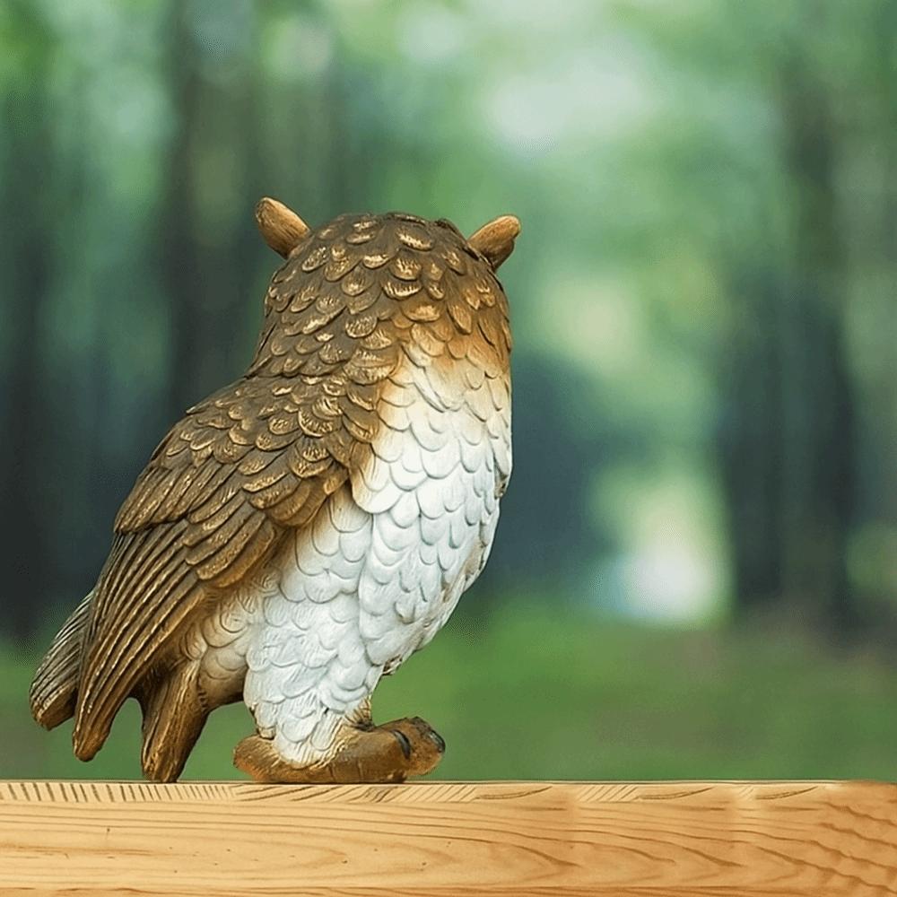 Statue de Hibou en Résine Oiseau Simulé Figurine Miniature Mignonne Ornement de Bureau Bureau