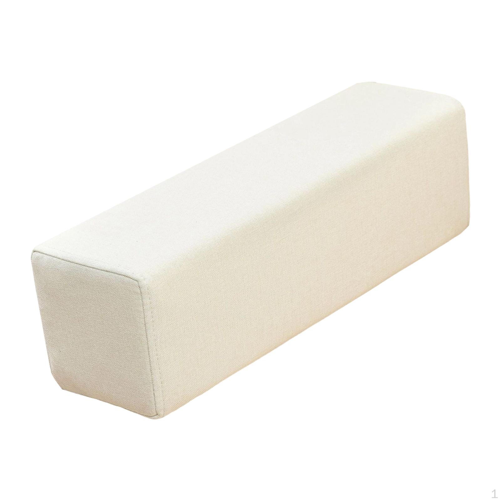 

Arm Rest Sofa Headboard Elbow Support Armrest Pad Removable Zipper Cotton Linen Sponge Bolster Beige White