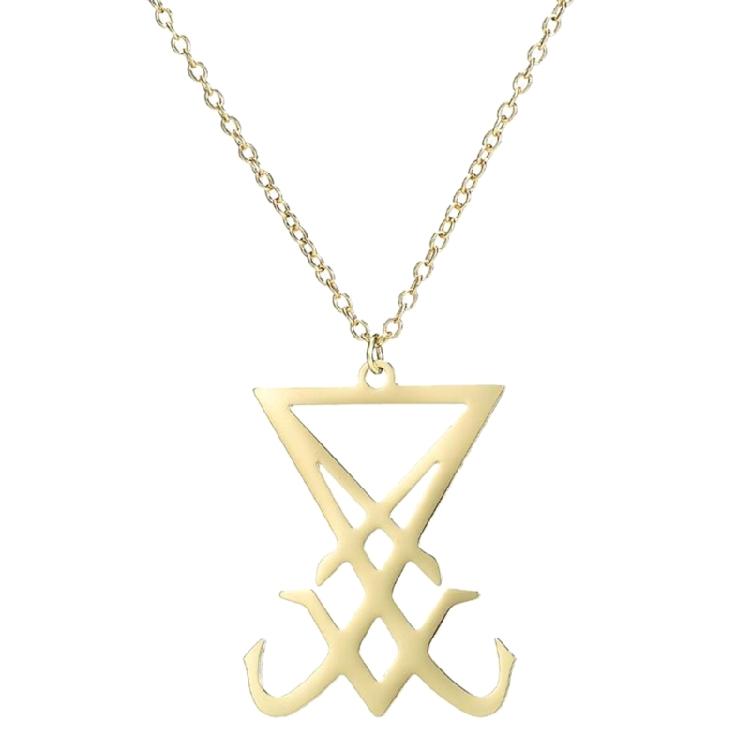 Sigil of Lucifer Pendant Necklace Devil Jewelry Men Gifts Not Easy to Fade