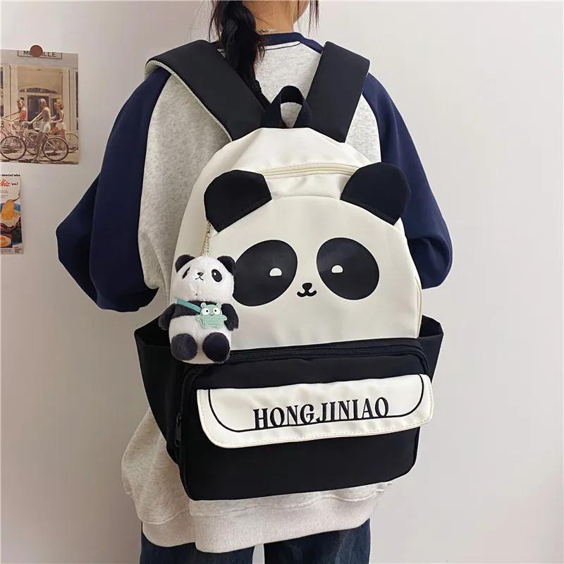 

Women Cute cartoon panda schoolbag 2024 new kindergarten college students backpack girl large capacity light backpack