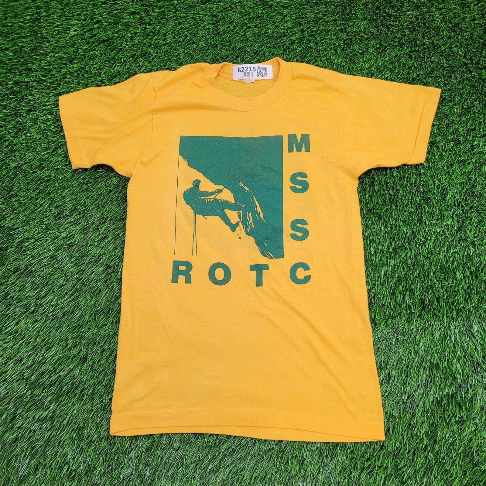 

Vintage 80s ROTC MSSC Lion Shirt XS 16x25 Yellow M