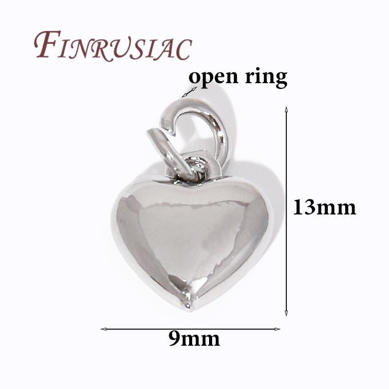 2 Sizes Rhodium Metal Pendants 18K Gold Plated Heart Jewelry Pendants For DIY Earrings/Necklace Making,Women's Accessories