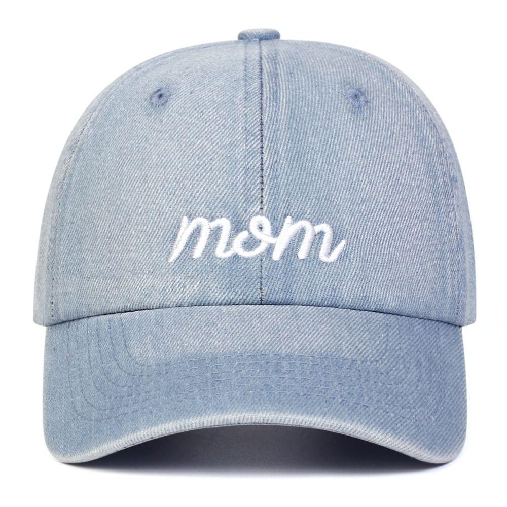 Fashion Washed Cotton Mama Mini Embroidery Caps Adjustable Vintage Baseball Cap Breathable Sport Visors Cap