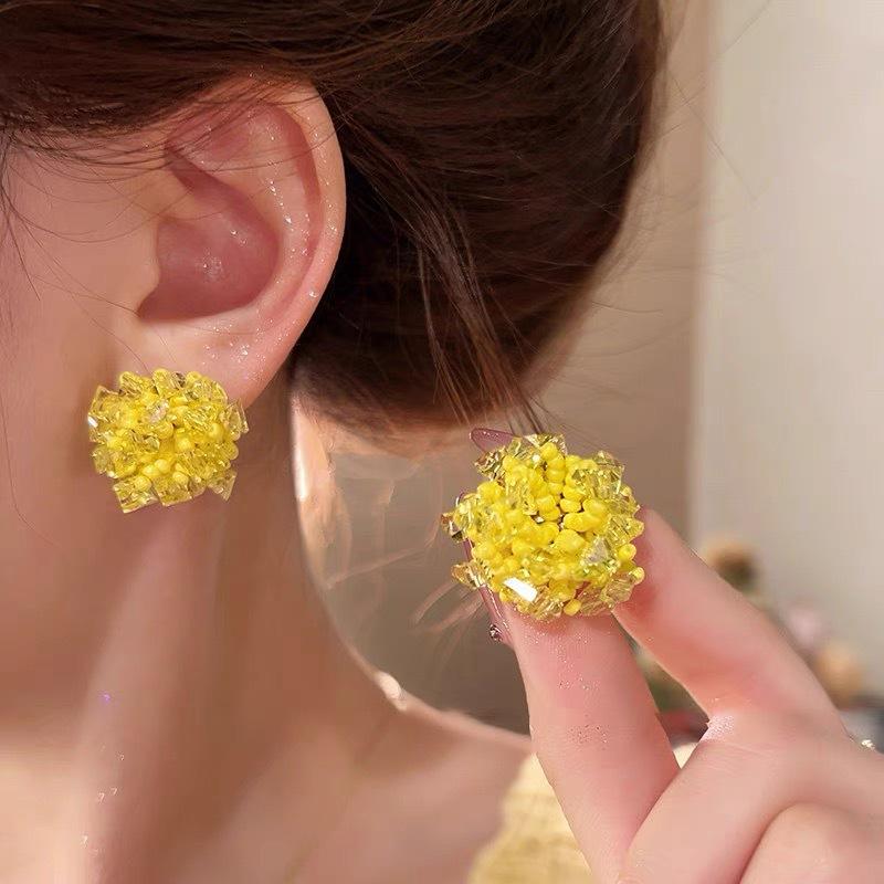 Golden Autumn Dangui Long Tassel Flower Mori Sweet Niche Design Earrings Ear Hooks Mosquito Coil Disc Ear Clips Women