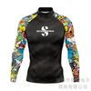 Mens Rash Guard Long Sleeve UPF 50 Sun Protection Swim Shirt Snorkeling Diving Surfing Water Sports