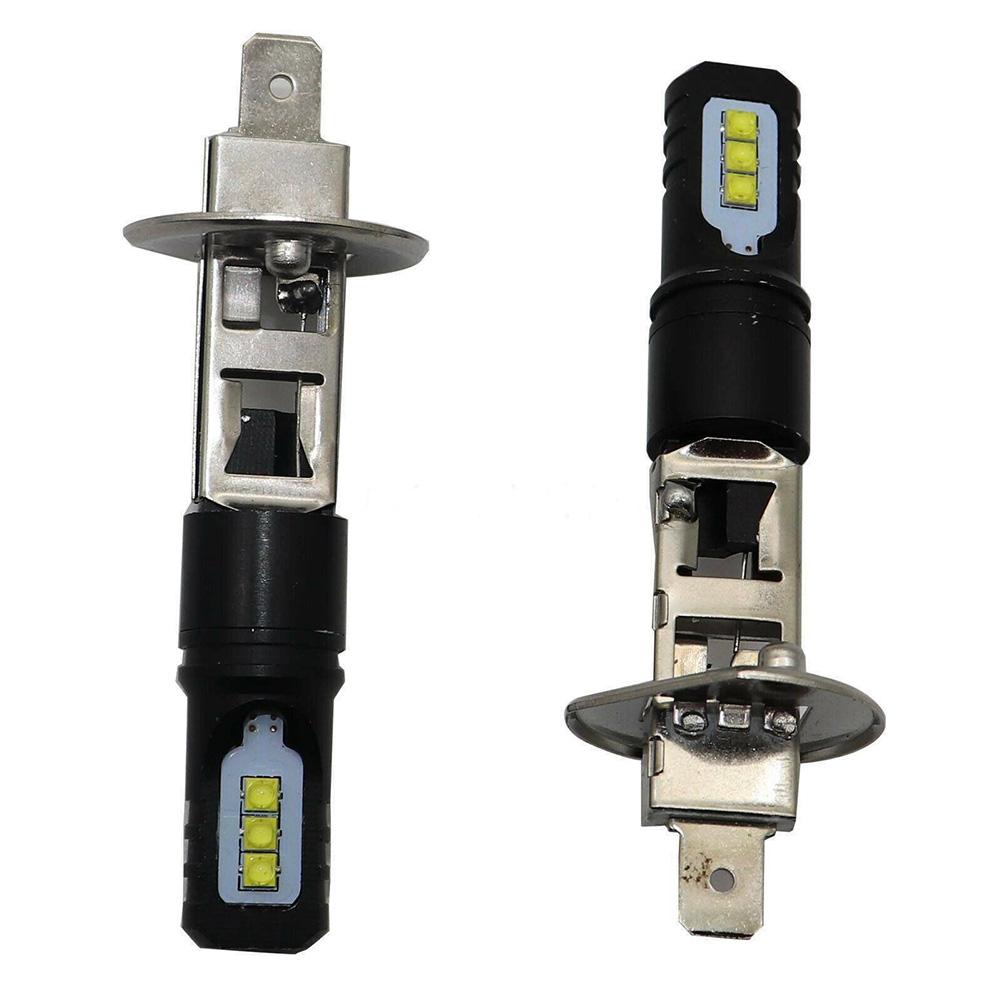 2x H1 6000K 8000LM Super Bright White DRL LED Headlight Bulb Kit CSP LED Fog Lamp Driving Light For High Beams Auto 55W Per Bulb