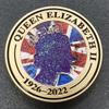 Elizabeth II, Commemorative Coin, Queen of England, Purple Sand Gold, Texture, Commemorative Medal, Medal, Anniversary, Coin, 1926-2022