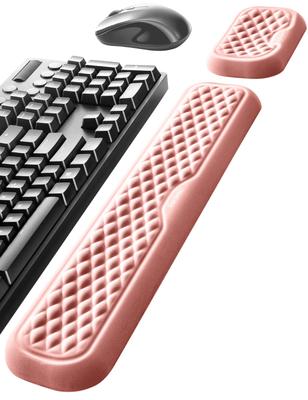 VAYDEER Podpórka pod nadgarstek do klawiatury z poduszką z pianki memory, Ergonomiczny design do komputerów, Pisania, Biura, Pracy, Domu i Gier (Różowy,