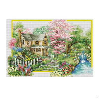 Seasons Stamped Stitch Set Embroidery Cloth DIY Needlecrafts 85x58cm - Spring