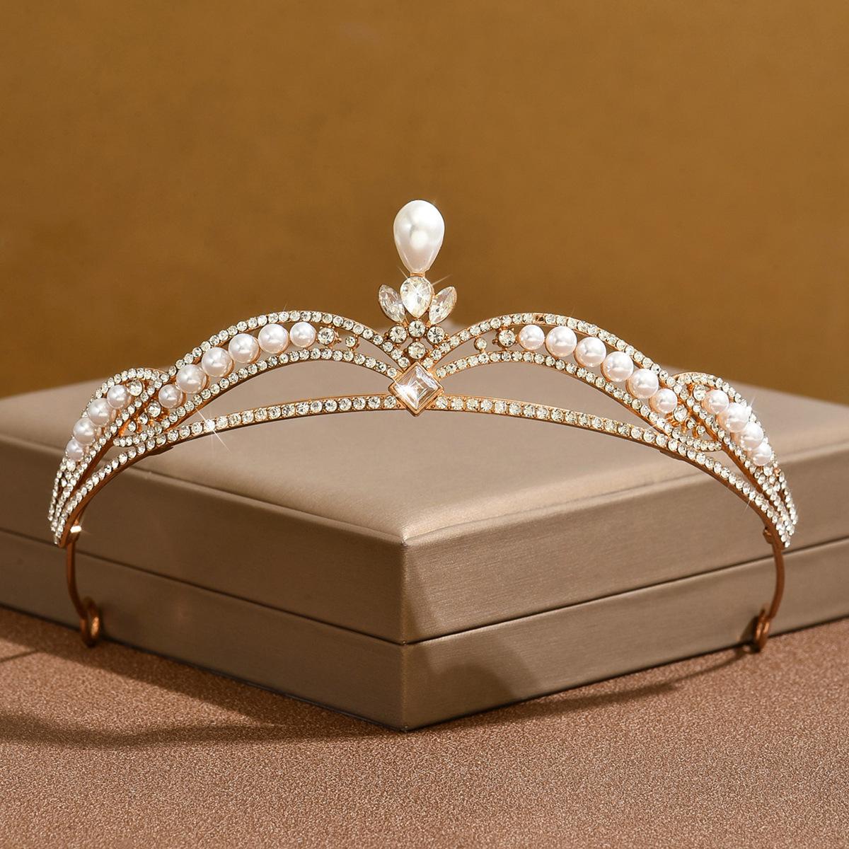 

Bridal Crown Necklace Earrings Set Decorative Super Fairy Headband Crown Wedding Dress Studio Accessories Women