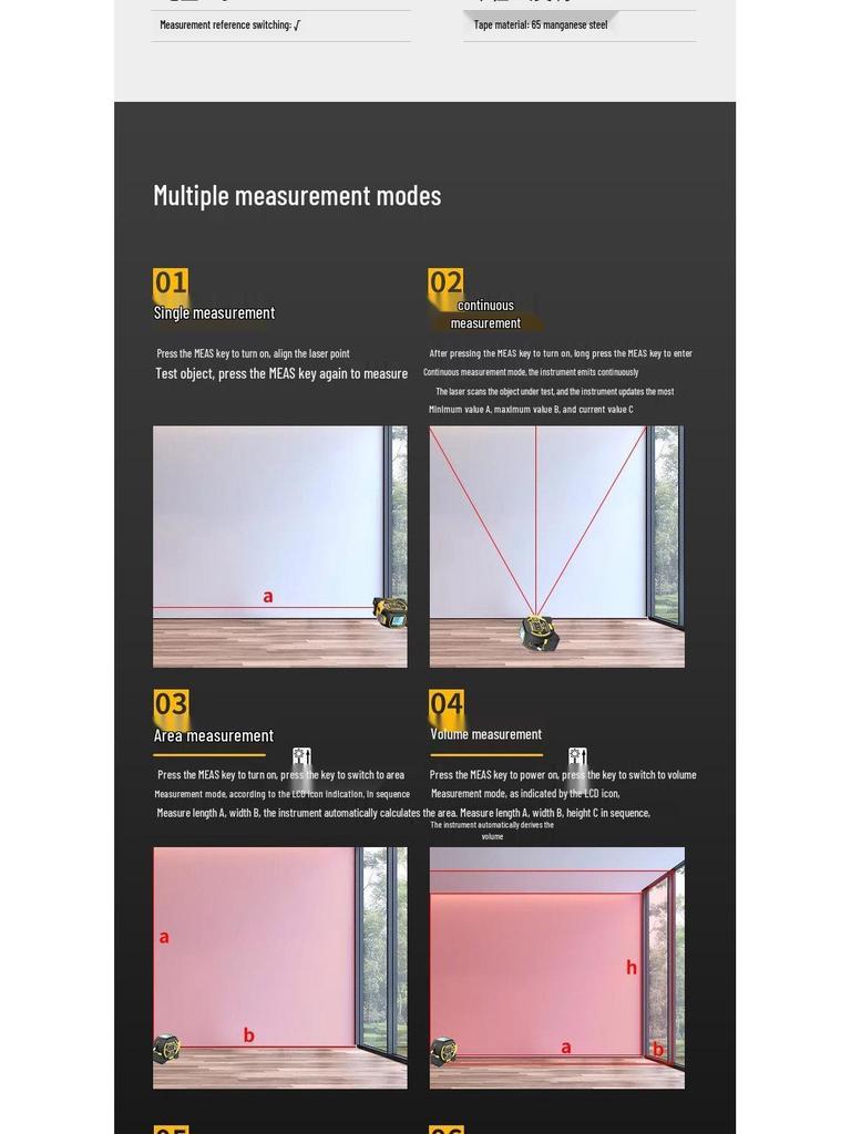 Three-in-One Smart Laser Rangefinder: Digital Tape Measure & Electronic Ruler