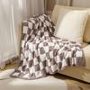 Coperta a quadri in stile nordico INS, morbida coperta in pile lavorata a maglia per divano, coperta mezza in pile, piccola coperta per aria condizionata per riposino a casa