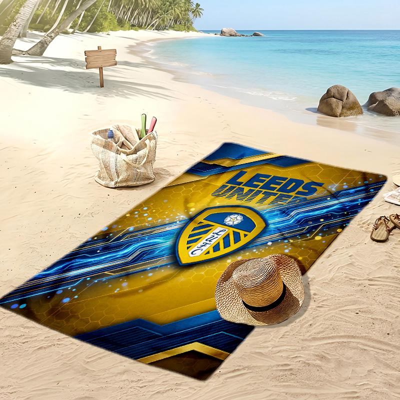 Leeds United Fußball-Druck Strandtuch, Großes Weiches Schnelltrocknendes Handtuch für Strand Camping Schwimmen