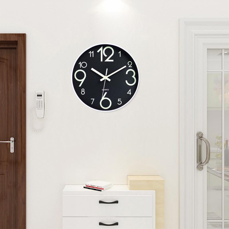 12 Inch Luminous Wall Clock Simple Luminous Digital Clock European DIY Silent Wall Clock Study Living Room Wall Sticker Clocks
