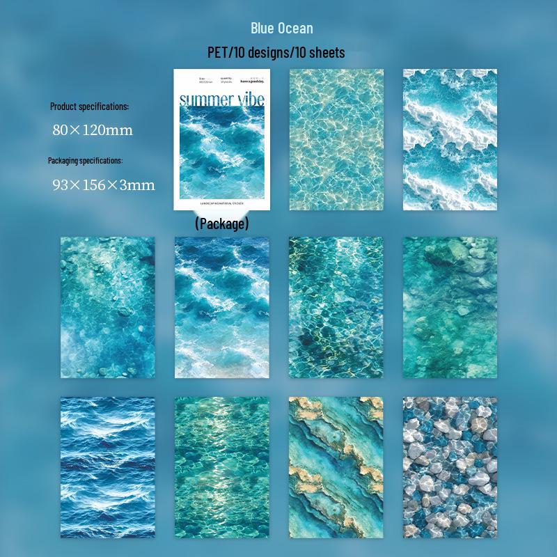 Beautiful Day Scenery Stickers - Summer Series: 6 Styles, 10 Sheets