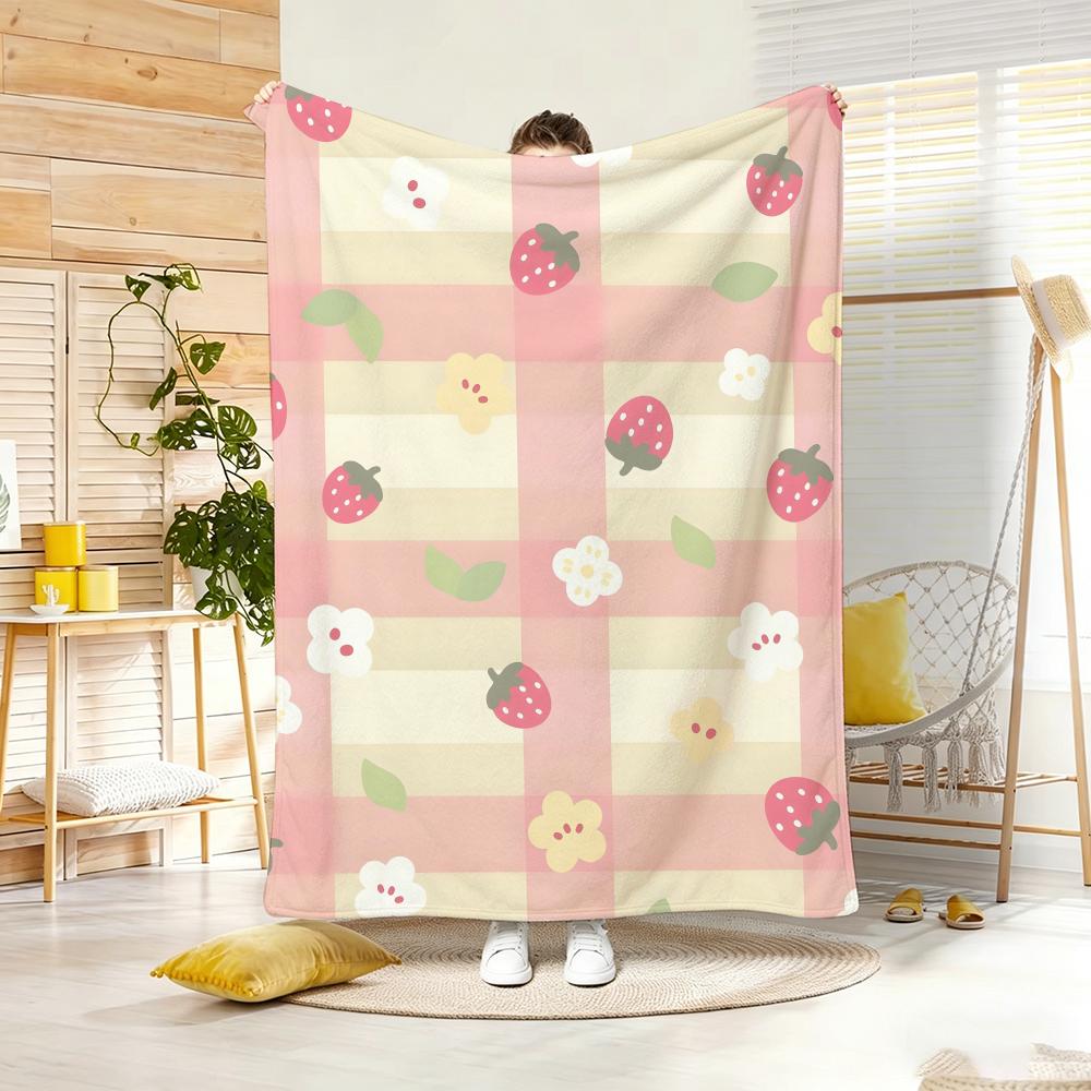 Healing Soft Aesthetic Throw Lightweight 240G Flannel Blanket Soft Skin-Friendly For Summer Cooling