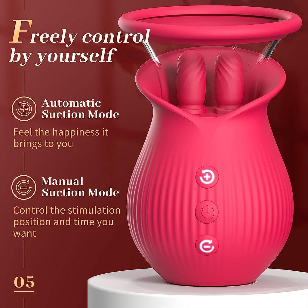 New Romantic Flower Yin Emperor Nipple Teaser for Women's Tongue Adding Absorption and Vibration for Masturbation Adult Products