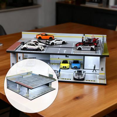 1:64 Diorama Unterirdische Garage Modell Parkplatz Szene für Diecast Spielzeugautos, Schreibtischdekoration, Kreativ