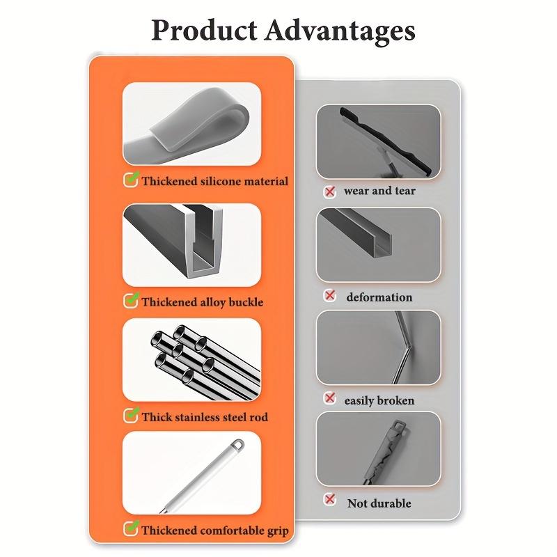 Magic Broom Silicone Squeegee: Effortless Cleaning for Floors, Cars, Glass, and Walls - Rotatable, Adjustable, and Suitable for Bathroom