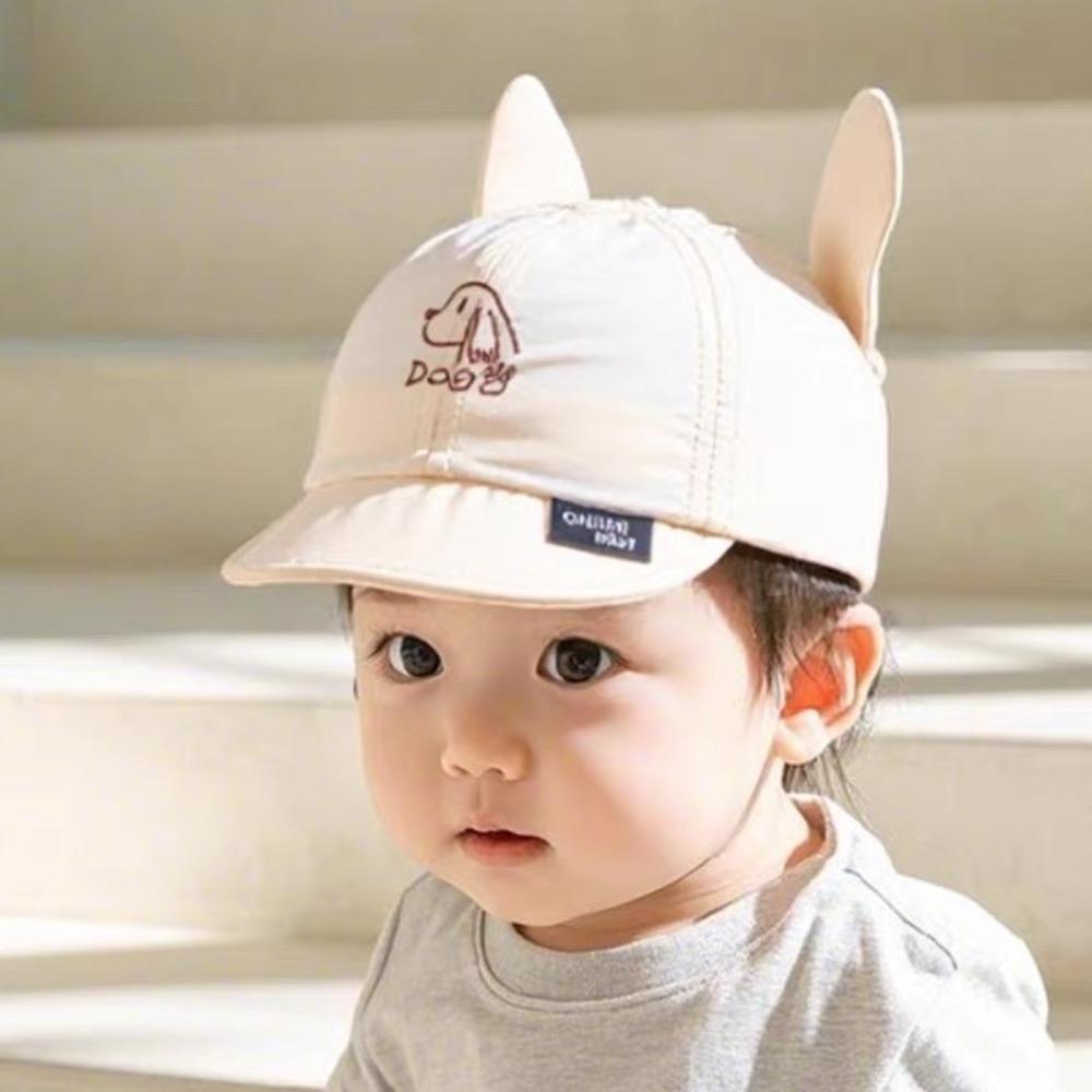 

Breathable Baby Baseball Cap Korean Style Kids Sun Protection Hat Cute Puppy Sunhat Spring Summer бежевий