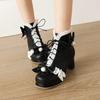Large Size - Short Boots Coarse Heel White Martin Boots Sweet beautiful women boots Winter Lolita Waterproof Table