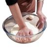 Large-Capacity Glass Washbasin: Thick, Transparent, Multipurpose Bowl for Home Use - Perfect for Filling, Egg Beating, and Vegetable Washing.