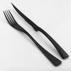 JANKNG 24Pcs 18/10 Stainless Steel Dinnerware Set Black Dinner Silverware Spoon Fork Knife Cutlery Tableware Set Flatware Set