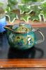 Waza No Kura Stylish Japanese Tableware Kutani Ware Teapot Green Circle Pattern with Tea Strainer Ceramic Brand Tableware Made In Japan Birthday Gift