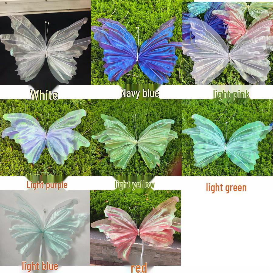 Silk Iridescent Butterfly Wedding Art Installation & Photo Prop