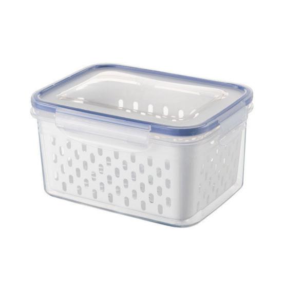 Lebensmittelaufbewahrungsbehälter für den Kühlschrank Obstaufbewahrungsbox mit herausnehmbarem Sieb Kühlschrankorganizer für Salat Beeren Gemüse Frische