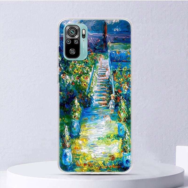 Claude Monet Garden Lotus Bridge Soft Case For Xiaomi Redmi Note 14 13 12S 11S 10S 12 Pro Plus Phone Cover 11 10 11E 11T Note14