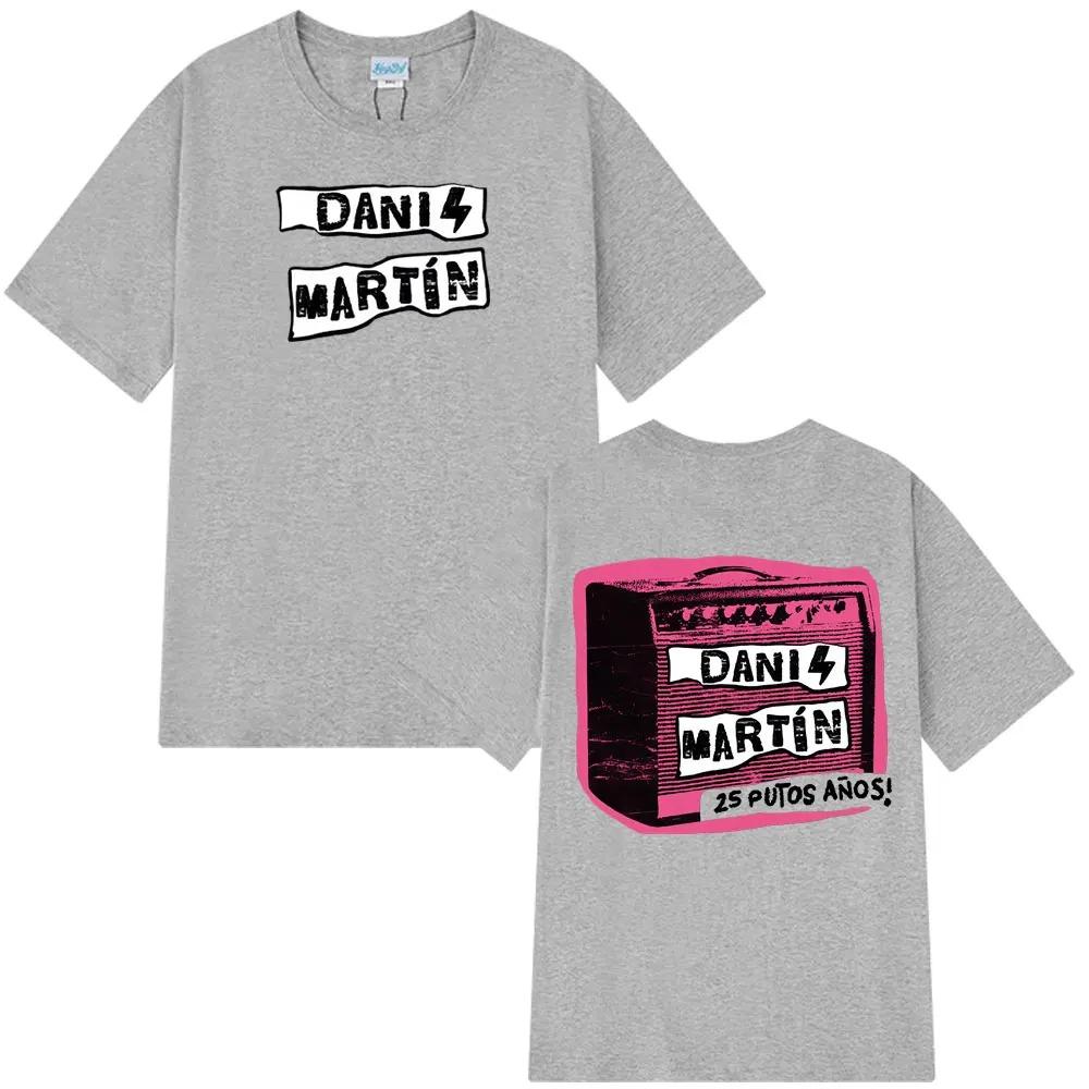 Men Women Fashion Classic TShirt High Quality Cotton T Shirts Streetwear New Dani Martín Concierto Print Tees