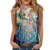 Floral Oil Painting 3D Print Tank Tops Women O-Neck Casual Vest Off Shoulder Y2k Elegant Sleeveless Top Camisole Woman Clothing