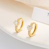 S925 Sterling Silver Inlaid Zircon Star Earrings Light Luxury Fashionable Electroplated K Gold Wedding Party Earrings