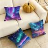 NNorthern LLights Pillow Case Square DoubleSided Sofa Cushion Cover Bedroom Bedside Pillow Gift