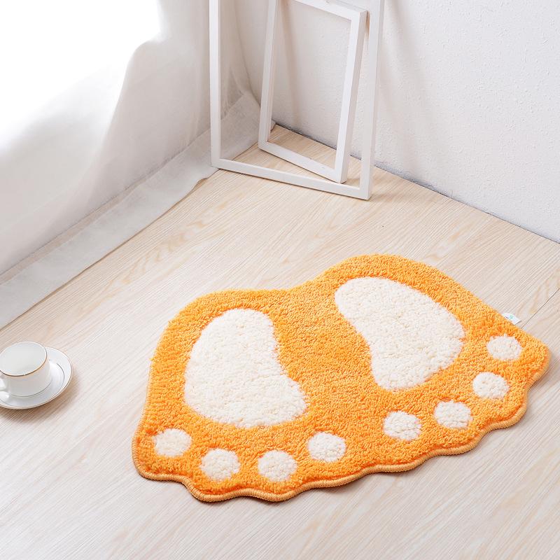 Cute Footprints Big Feet Bath Mats Pads Cartoon Style Toilet Non-slip Rug for Bathroom Carpet Floor Super Absorbent Mat Foot Rug