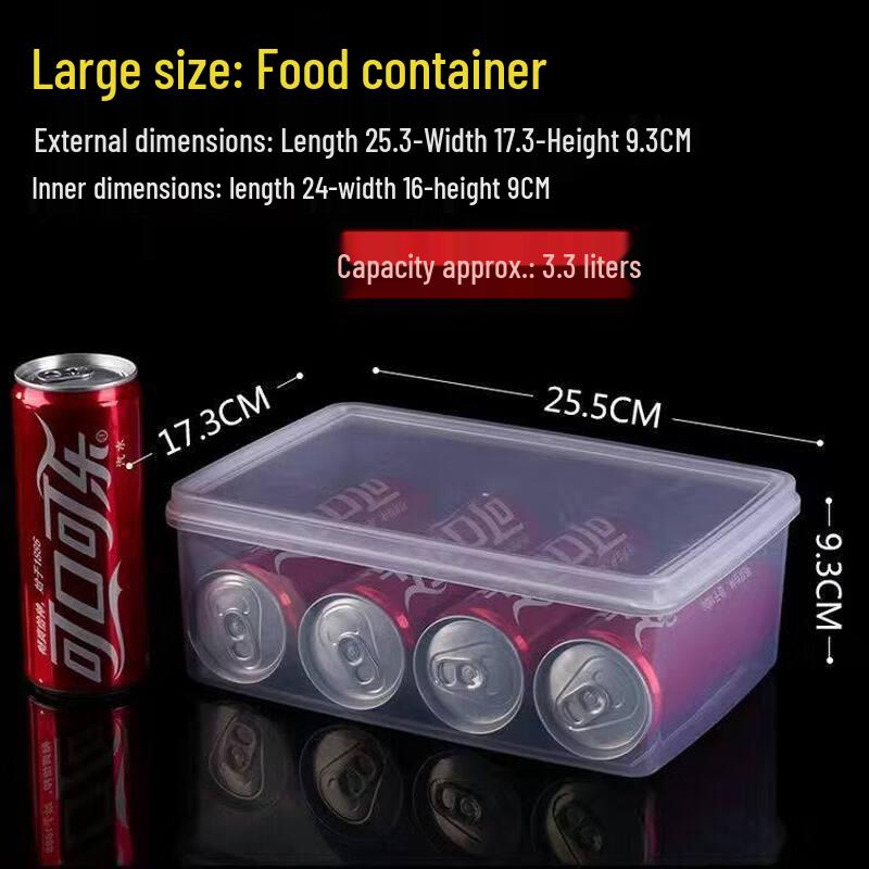 ZISIZ Rectangular Transparent Plastic Food Storage Container