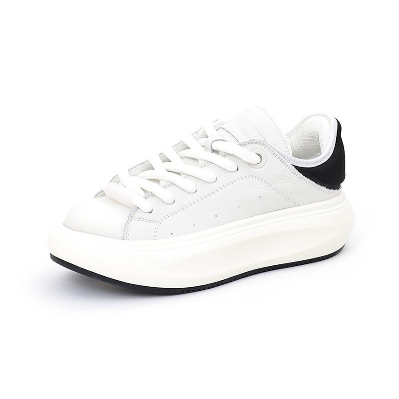 Suction Film Leather Women's Shoes 2025 Spring New Shoes Women's Platform Sports White Shoes Women's Versatile Casual Board Shoes Women