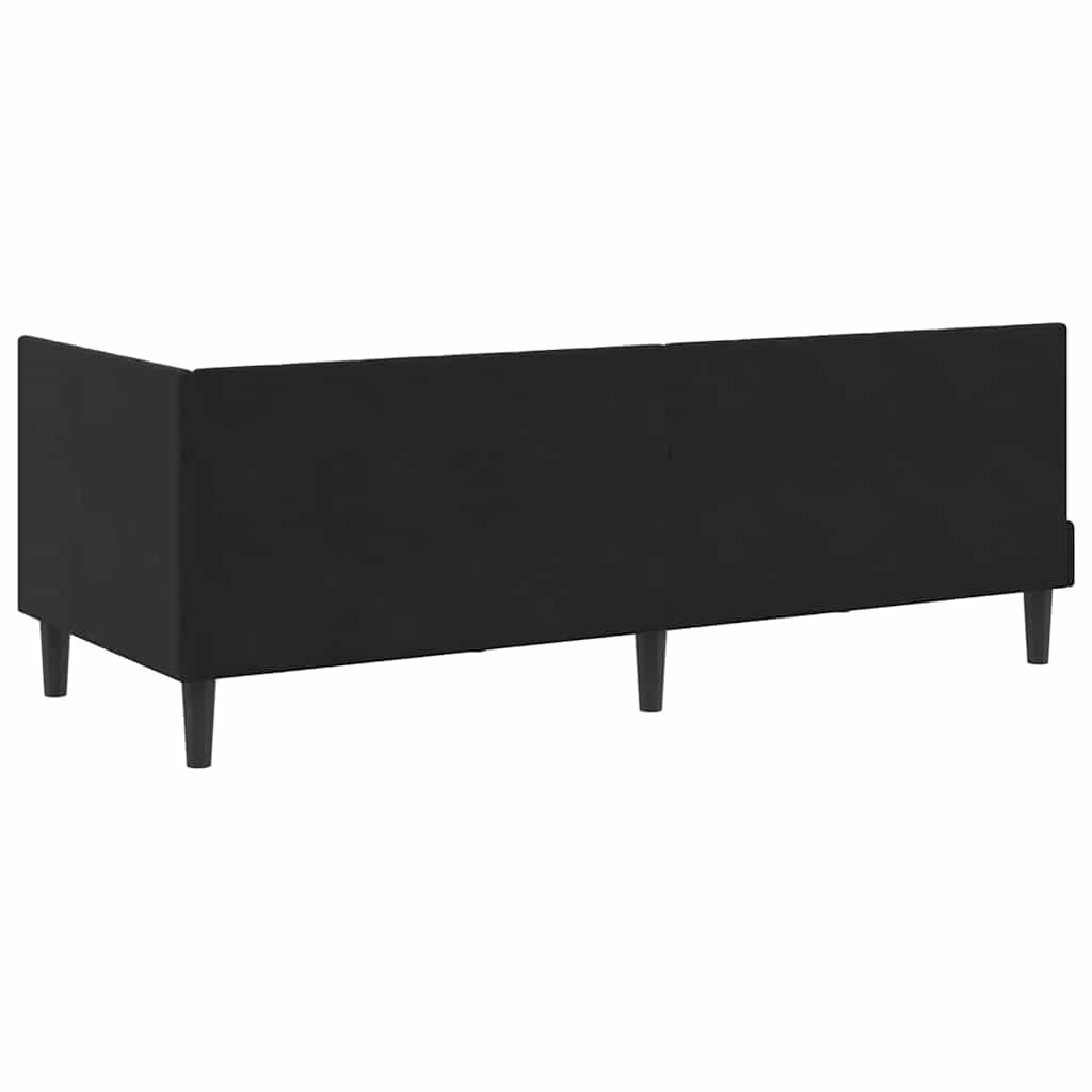 L Shaped Bed Frame with Headboard Black 80 Cm X 200 Cm Velvet