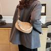 Simple solid color pearl chain underarm bag texture versatile shoulder bag lightweight messenger bag